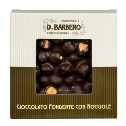[100194] Tavoletta di cioccolato fondente con nocciole 120gr in astuccio -stagionale