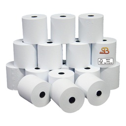 [100239] Blister 10 rotoli carta neutra 60gr 74mm x 35mt D 60mm per Calcolatrice