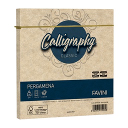 [100415] 25 buste Calligraphy Pergamena 170x170mm 90gr nocciola 04 Favini