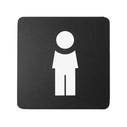 [100486] Pittogramma toilette uomo 16x16cm PVC nero/bianco Stilcasa