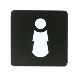 [100487] Pittogramma toilette donna 16x16cm PVC nero/bianco Stilcasa