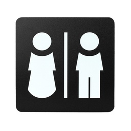 [100488] Pittogramma toilette uomo/donna 16x16cm PVC nero/bianco Stilcasa