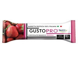 [100499] Barretta proteica GustoPro 40gr cioccolato bianco e fragola Falco