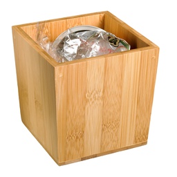 [100558] Barattolo portarifiuti da tavola in bamboo 11x11x11h cm Leone