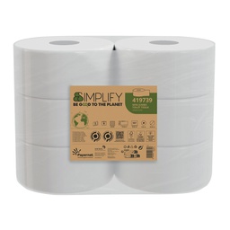 [100616] Pacco 557 strappi Carta Igienica MiniJumbo goffratura mini SIMPLIFY Papernet