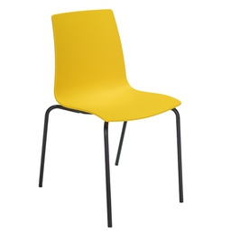 [100643] Seduta in polipropilene con base nero opaco Candy Giallo Grandsoleil