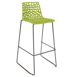 [100648] Sgabello Spider Fix base nero opaco / verde anice Grandsoleil