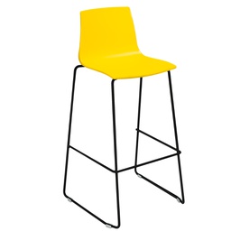[100650] Sgabello Imola Fix base nero opaco / giallo Grandsoleil