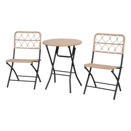 [100657] Salotto Maui polyrattan color naturale - set 3 elementi