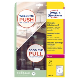 [100678] Adesivi per finestre in carta con pellicola D200mm 1adesivo/fg laser Avery