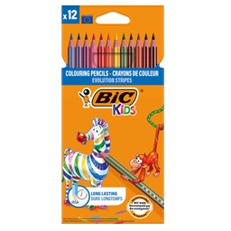 [100741] Astuccio 12 matite Evolution Stripes colori assortite BIC