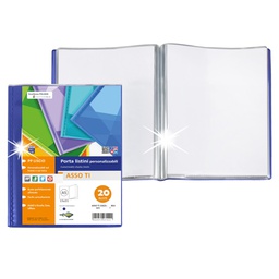[100757] Portalistini personalizzabile ASSO TI 15x21cm 20 buste blu Sei Rota