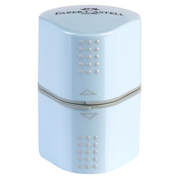 [100760] Temperamatite 3 fori Grip 2001 c/doppio serbatoio sky blue Faber-Castell