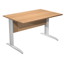 [100798] SCRIVANIA LINEARE 160X80cm FAGGIO - fianchi grigio alluminio EASY