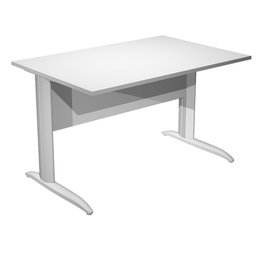 [100803] SCRIVANIA LINEARE 140X80cm BIANCO - fianchi grigio alluminio EASY