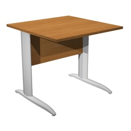 [100818] SCRIVANIA LINEARE 80X80cm NOCE CHIARO - fianchi grigio alluminio EASY