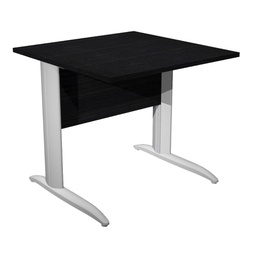 [100820] SCRIVANIA LINEARE 80X80cm NERO VENATO - fianchi grigio alluminio EASY