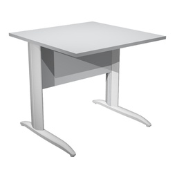 [100821] SCRIVANIA LINEARE 80X80cm GRIGIO - fianchi grigio alluminio EASY