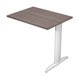 [100837] ALLUNGO REVERSIBILE DX/SX 80x60cm FRASSINO TOSCANO gamba GRIGIO ALLUMINIO EASY