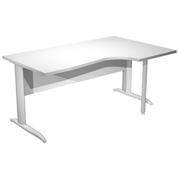 [100840] Scrivania Compact Destro 160x60/80/100cm bianco fianchi GRIGIO ALL. Easy