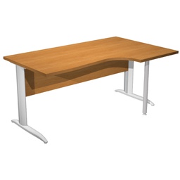 [100841] Scrivania Compact Destro 160x60/80/100cm NOCE CHIARO/GRIGIO ALL. Easy