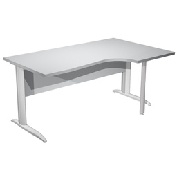 [100844] Scrivania Compact Destro 160x60/80/100cm GRIGIO/GRIGIO ALL. Easy