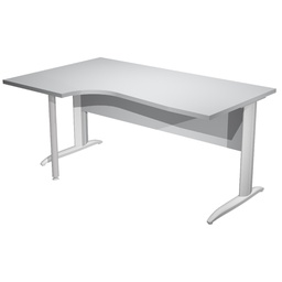 [100851] Scrivania Compact Sinistro 160x60/80/100cm GRIGIO fianchi GRIGIO ALL. Easy