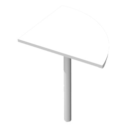 [100854] ANGOLARE 90  BIANCO + GAMBA SUPPORTO GRIGIO ALL. x SCRIVANIE EASY