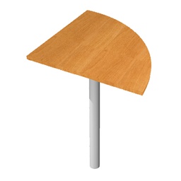 [100855] ANGOLARE 90  NOCE CHIARO + GAMBA SUPPORTO GRIGIO ALL. x SCRIVANIE EASY