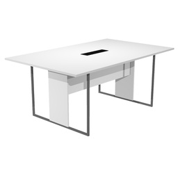 [100914] Tavolo riunione 120x110cm Bianco / gamba antracite opaco ESSENCE