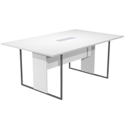 [100920] Tavolo riunione 180x110cm bianco / gamba antracite / top bianco ESSENCE