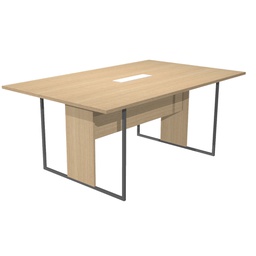 [100921] Tavolo riunione 180x110cm rovere / gamba antracite / top bianco ESSENCE