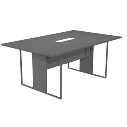 [100922] Tavolo riunione 180x110cm antracite / gamba antracite / top bianco ESSENCE