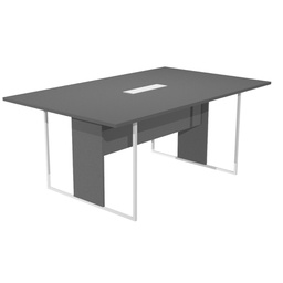 [100925] Tavolo riunione 180x110cm antracite / gamba bianca / top bianco ESSENCE