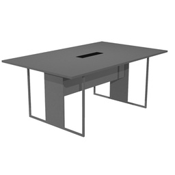 [100928] Tavolo riunione 180x110cm antracite / gamba antracite / top nero ESSENCE