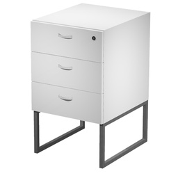 [100935] CASSETTIERA 3 CASS. BIANCO con supporto metal ANTRACITE - ESSENCE
