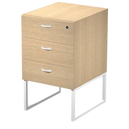 [100939] CASSETTIERA 3 CASS. ROVERE con supporto metal BIANCO - ESSENCE
