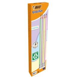 [101396] Scatola12 matite c/gommino Evolution Pastel BIC