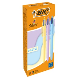 [101397] Scatola 12 penna sfera a scatto 4 Colori Pastel 1.0mm BIC®