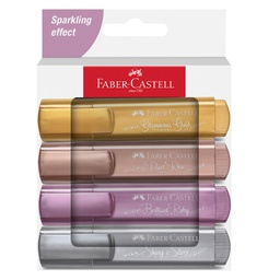 [101476] Astuccio 4 evidenziatori Textliner 46 colori assortiti metallic Faber Castell