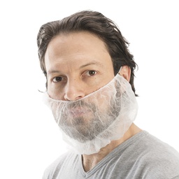 [101562] Conf 100 copribarba PLP c/ elastico nucale taglia unica bianco Worker