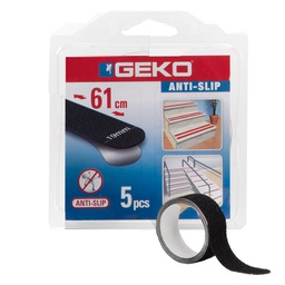 [101803] 5 Strisce adesive antiscivolo ANTISLIP 1,9cm x 61cm nero Geko