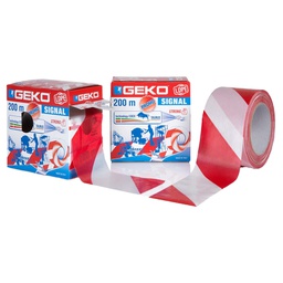 [101810] Nastro segnaletico SIGNAL 70mm x 200mt bianco/rosso Geko