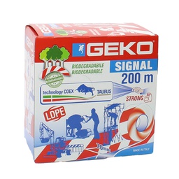 [101811] Nastro segnaletico SIGNAL 70mm x 200mt bianco/rosso biodegradabile Geko