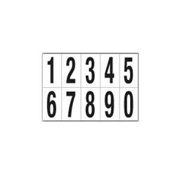 [101815] Foglio con 10 numeri autoadesivi da 0 a 9 nero/bianco 70x124mm