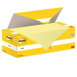 [101856] Cf. 18+6pz blocco 100fg.Post-it® Notes 76x76mm 654-CY-VP24 giallo Canary