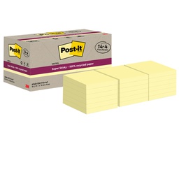 [101859] Cf. 14+4pz blocco 70fg Post-it®SuperSticky Green 76x76mm 654R-SSCY14+4 giallo