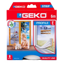 [101932] Guarnizione in gomma per isolamento STRIP 6mt tipo E bianco Geko