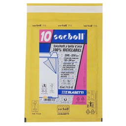 [101984] 10 Buste imbottite Sacboll in carta avana D 20X32cm BLASETTI