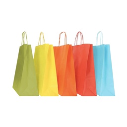 [102059] Blister 25 shopper carta kraft 26x11x35cm twisted col.ass.pri/est Mainetti Bags
